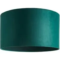 Reni Large Drum Ceiling Lamp Shade - Forest Green, Velvet