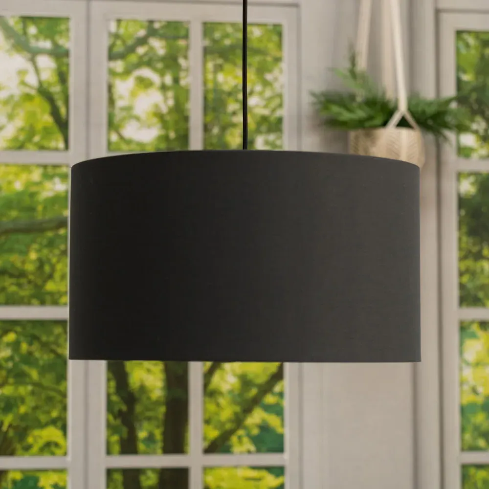 Reni Large Drum Lamp Shade - Charcoal