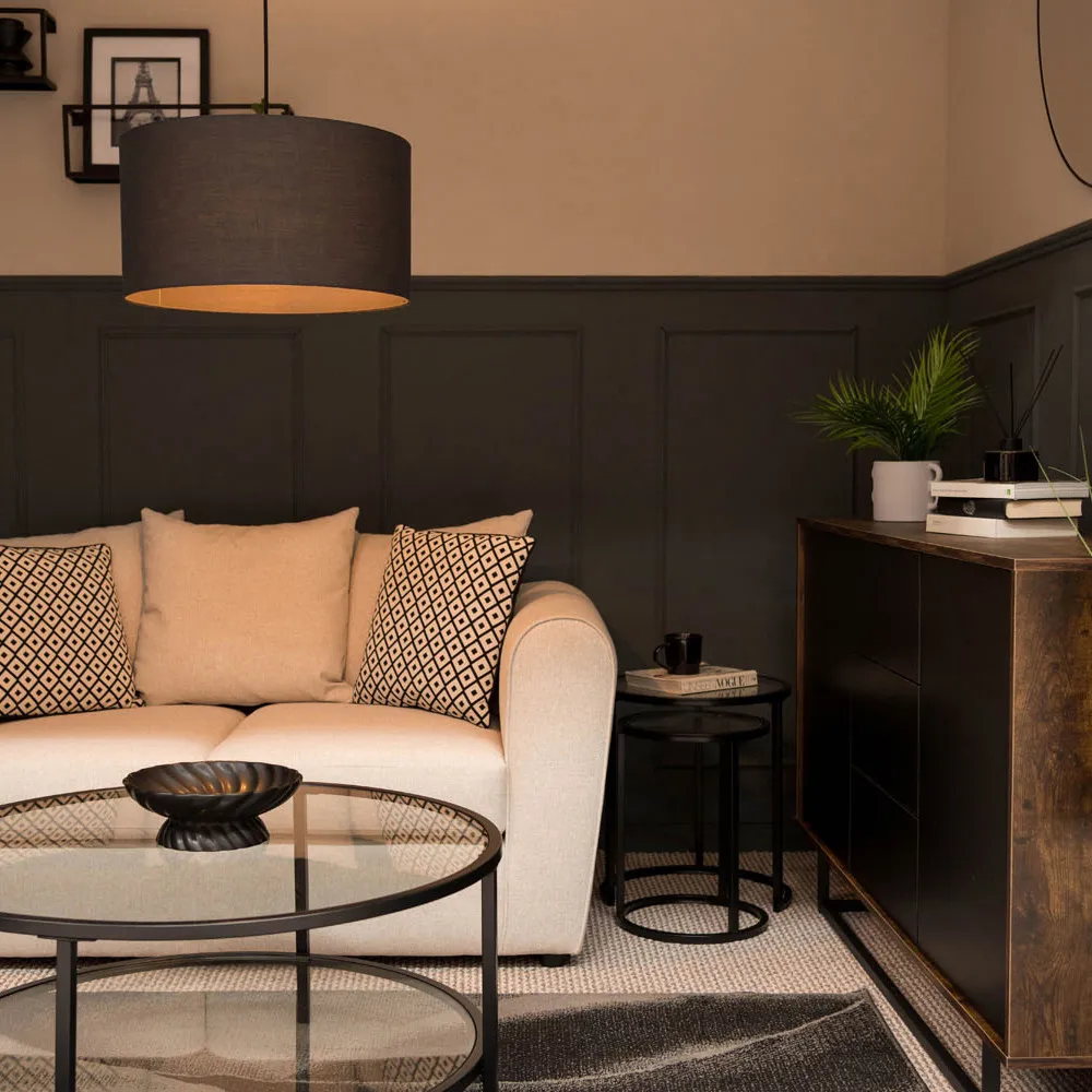 Reni Large Drum Lamp Shade - Charcoal