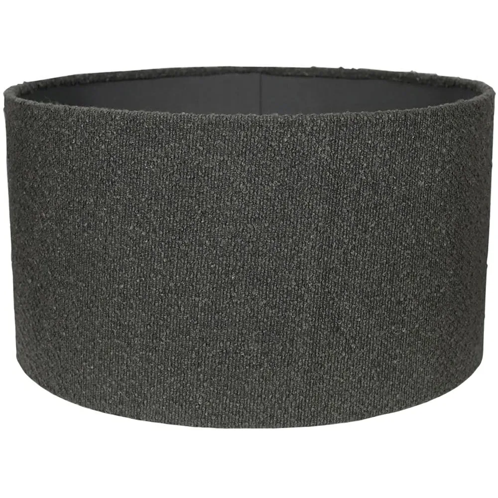 Reni Large Drum Lamp Shade - Charcoal, Boucle