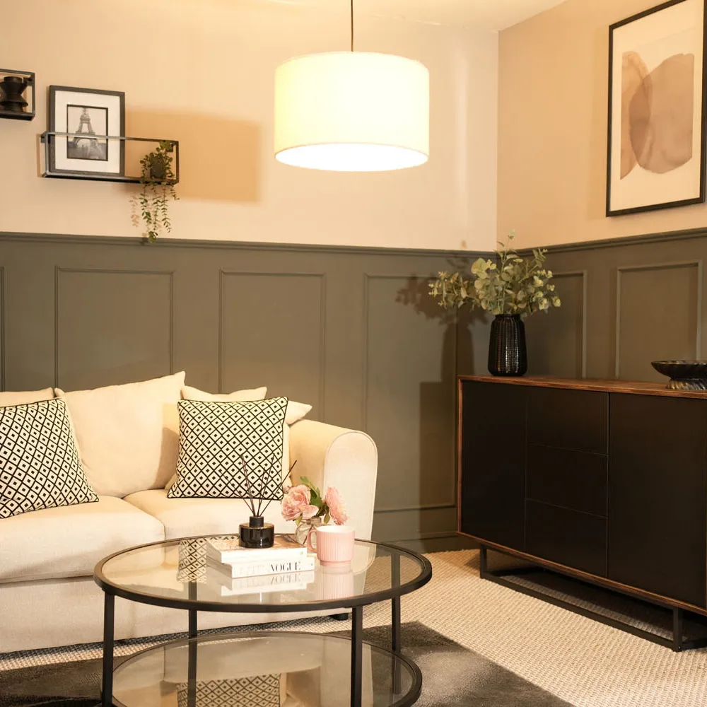 Reni Large Drum Lamp Shade - Cream, Boucle