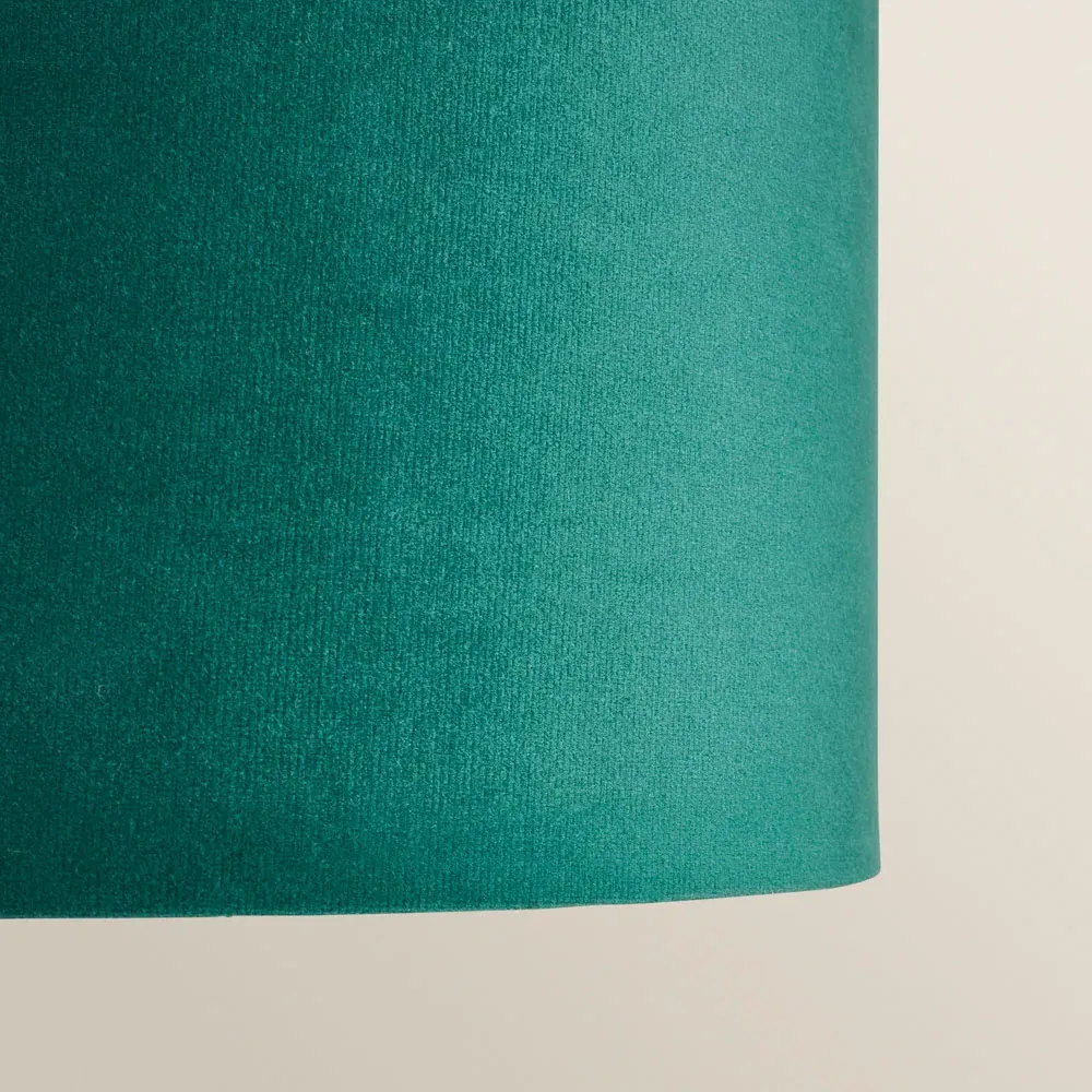 Reni Medium Drum Ceiling Lamp Shade - Forest Green, Velvet