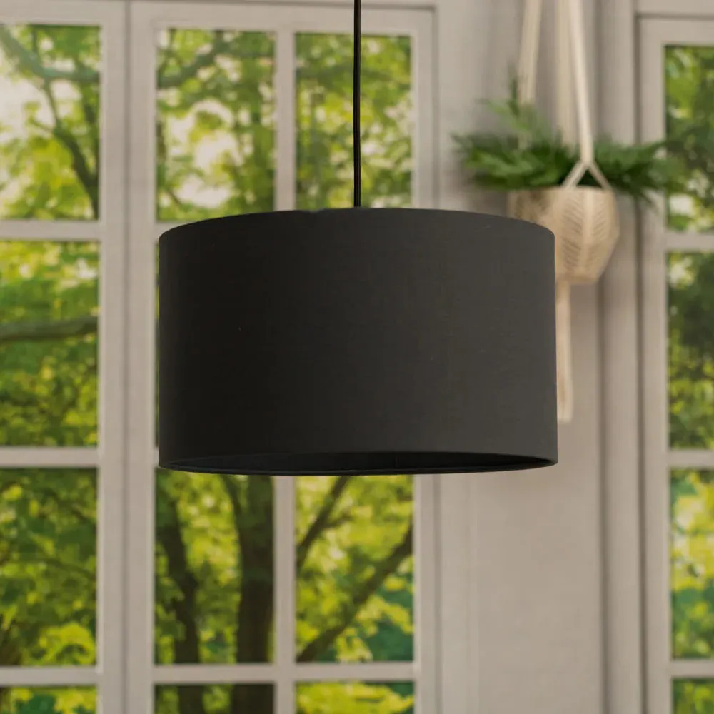 Reni Medium Drum Lamp Shade - Charcoal