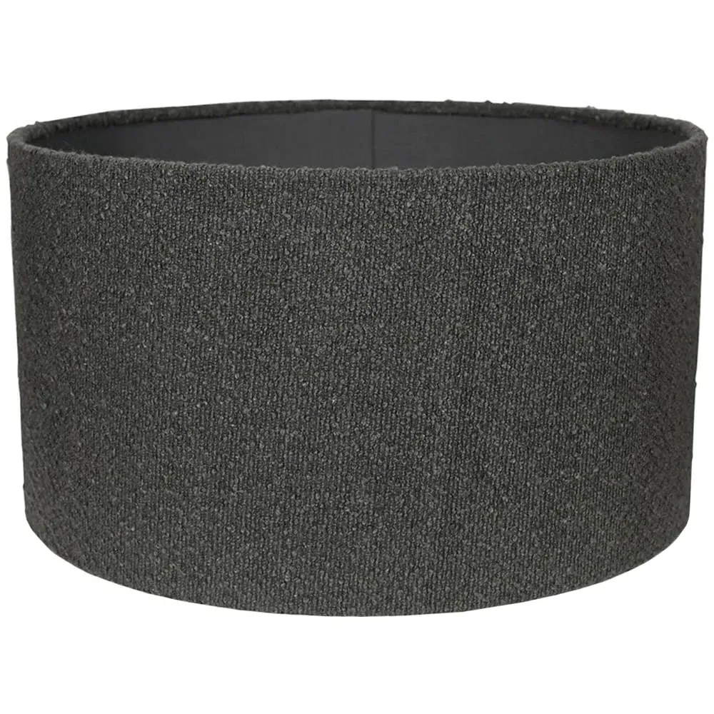 Reni Medium Drum Lamp Shade - Charcoal, Boucle