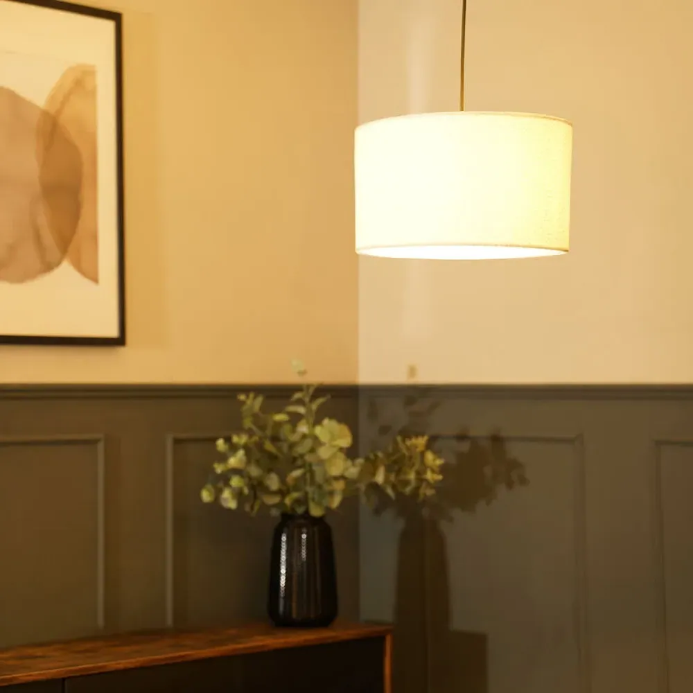 Reni Medium Drum Lamp Shade - Cream, Boucle