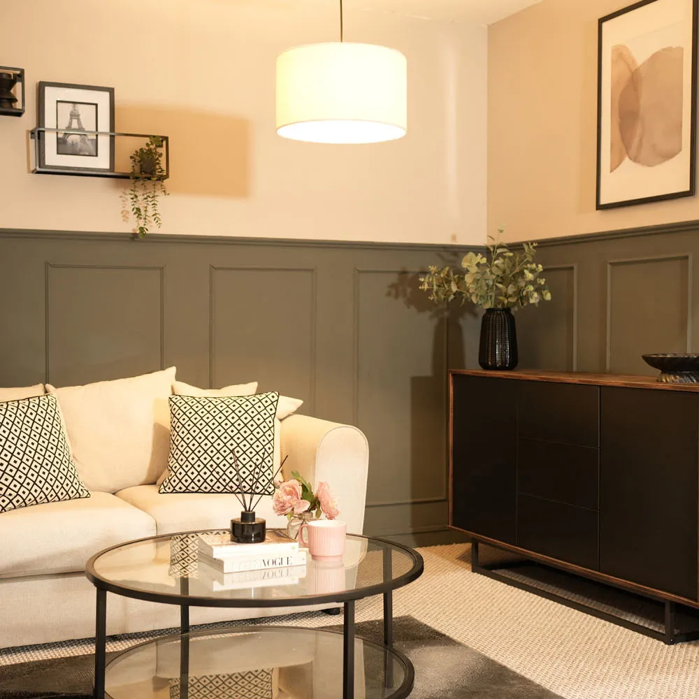 Reni Medium Drum Lamp Shade - Cream, Boucle