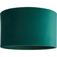 Reni Small Drum Ceiling Lamp Shade - Forest Green, Velvet