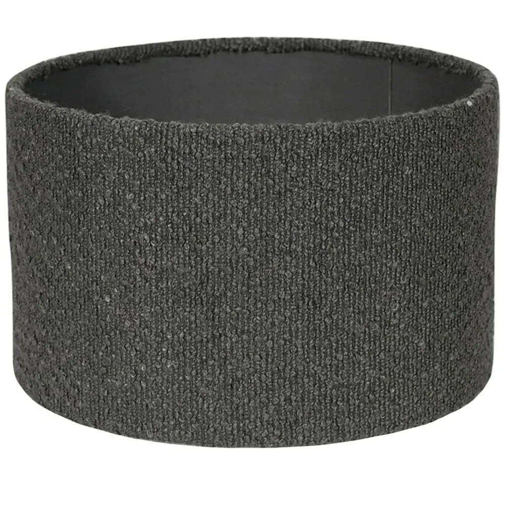 Reni Small Drum Lamp Shade - Charcoal, Boucle
