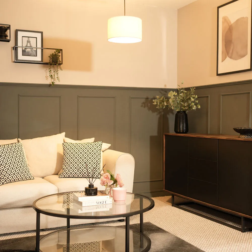 Reni Small Drum Lamp Shade - Cream, Boucle