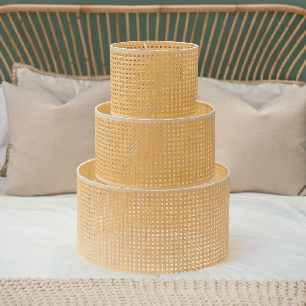 Reni Wicker Drum Ceiling Lamp Shade 35cm - Cream