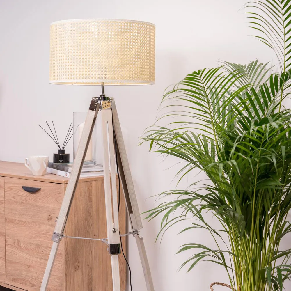 Reni Wicker Drum Ceiling Lamp Shade 45cm - Cream