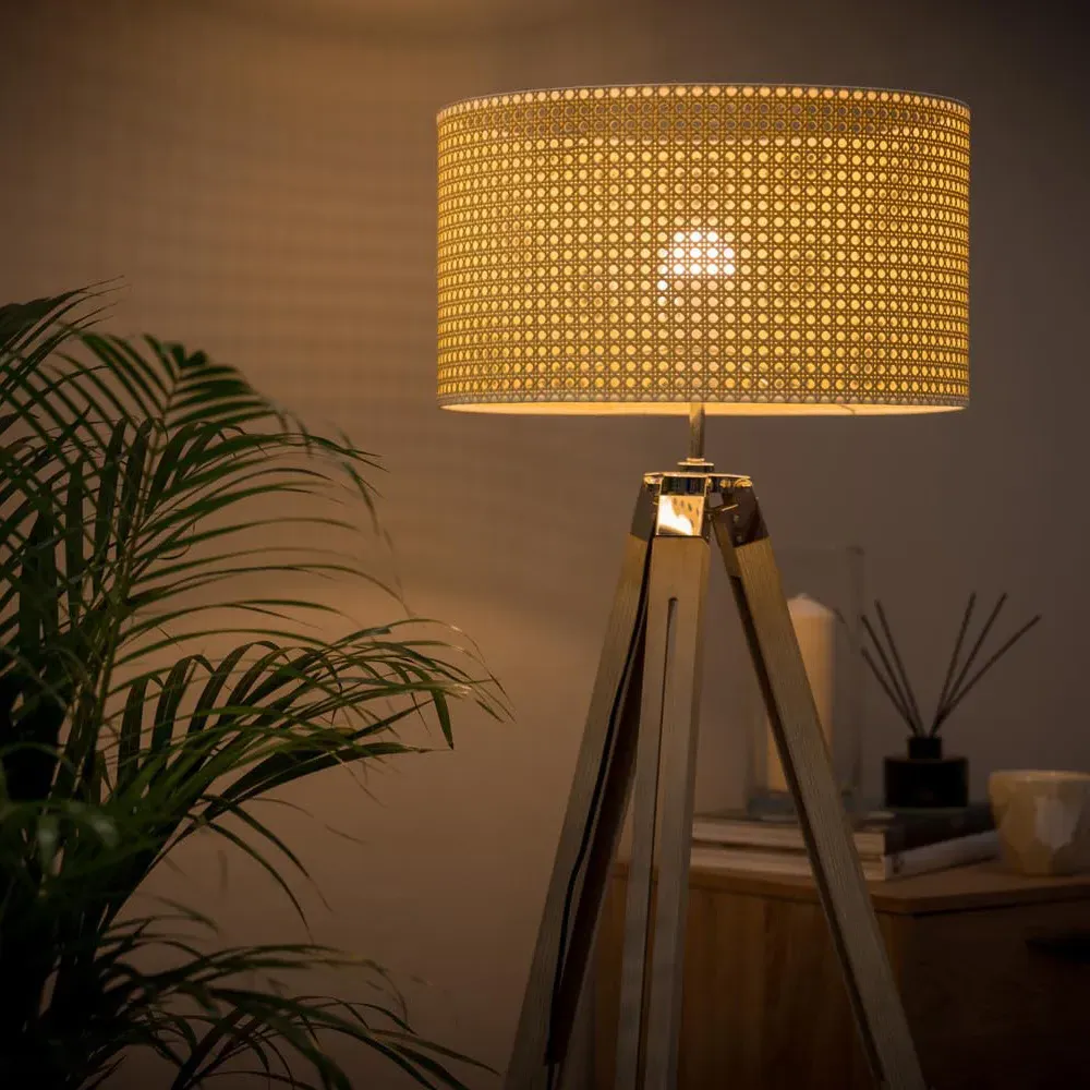 Reni Wicker Drum Ceiling Lamp Shade 45cm - Cream