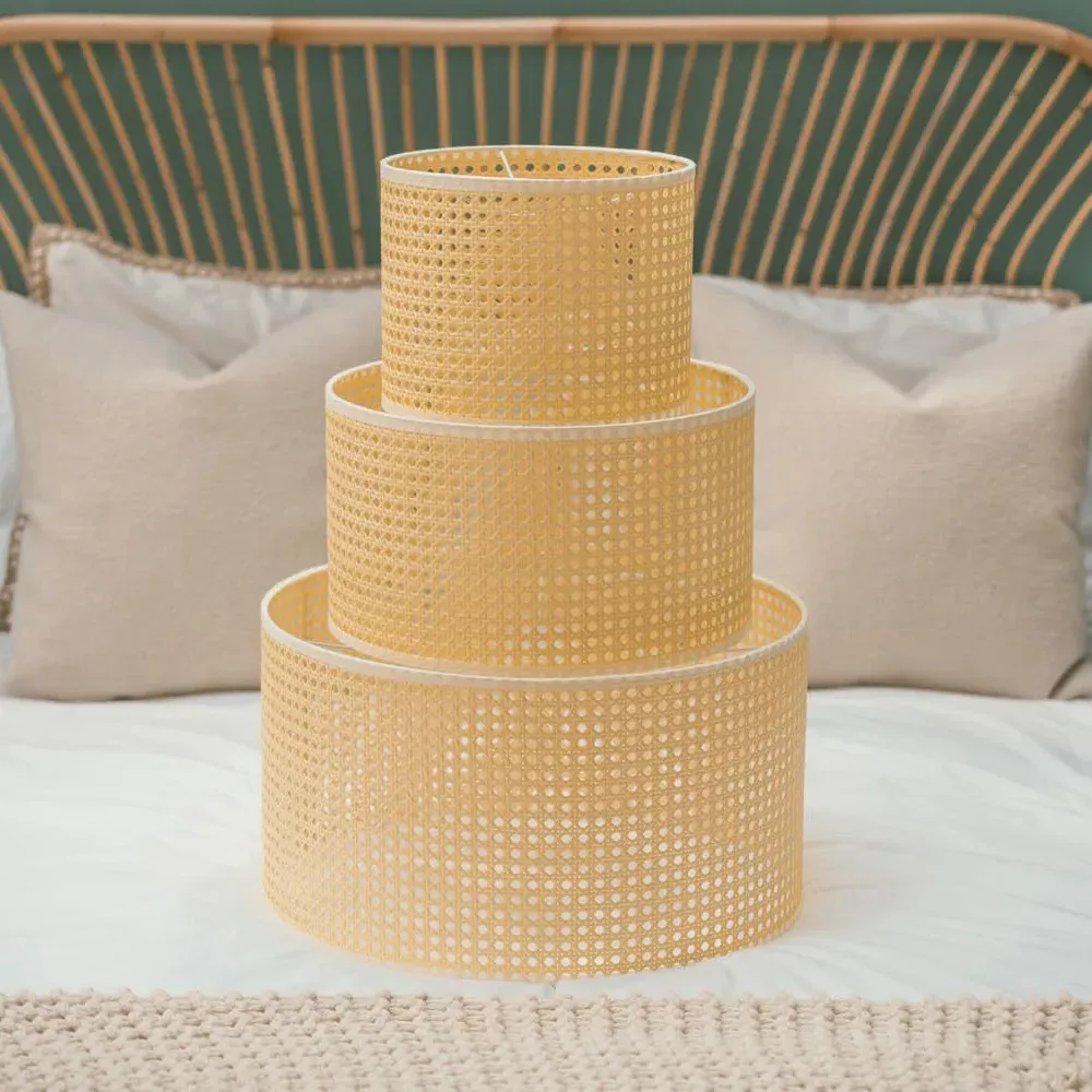 Reni Wicker Drum Ceiling Lamp Shade 45cm - Cream