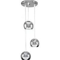 Retro Eyeball 3 Way Droplet Ceiling Pendant Light - Silver