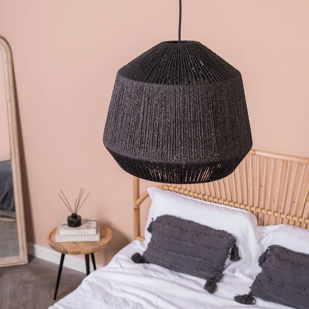 Riad Rope Ceiling Pendant Shade - Black