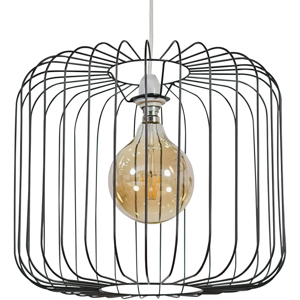 Ridgway Wire Pendant Lamp Shade - Black, Metal