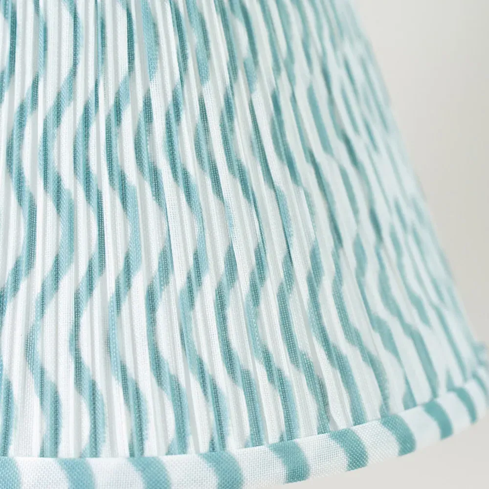 Riza Small Tapered Pleated Lamp Shade - Green, Fabric