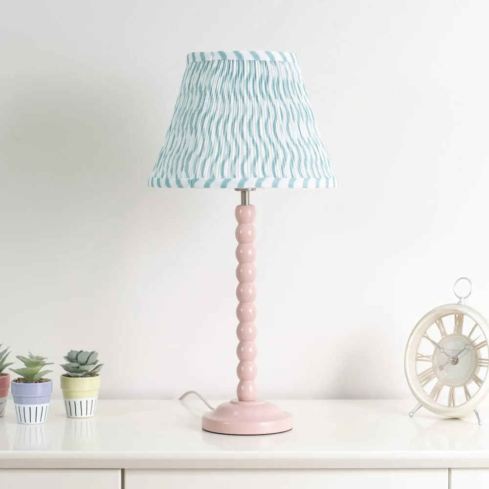 Riza Small Tapered Pleated Lamp Shade - Green, Fabric