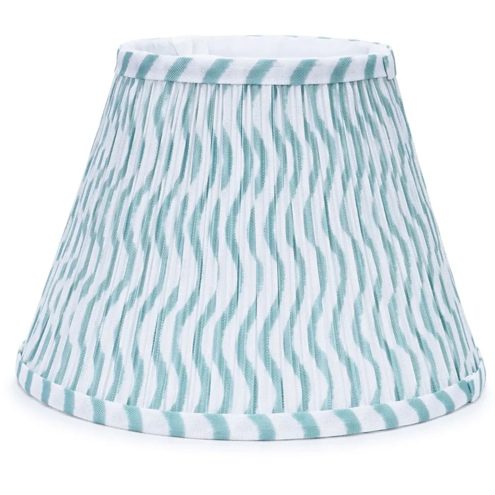 Riza Small Tapered Pleated Lamp Shade - Green, Fabric image