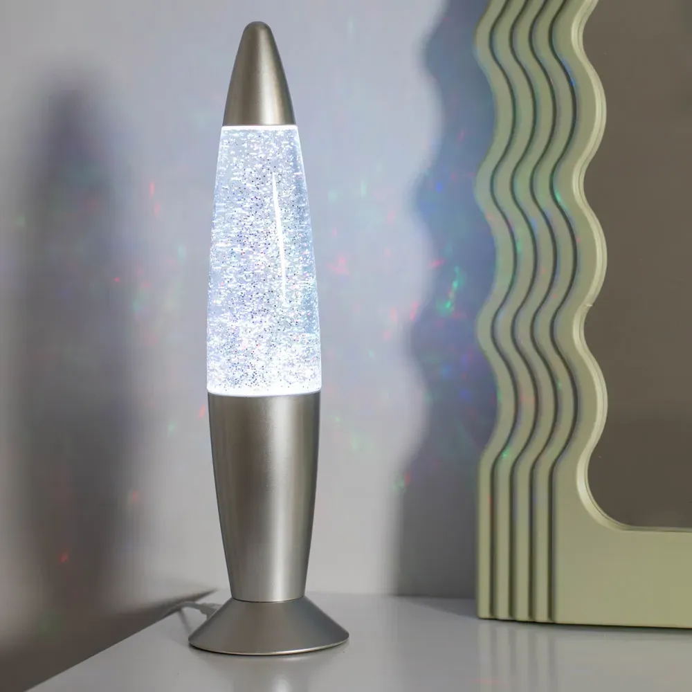 Rizzo RGB Glitter LED Table Lamp - Silver