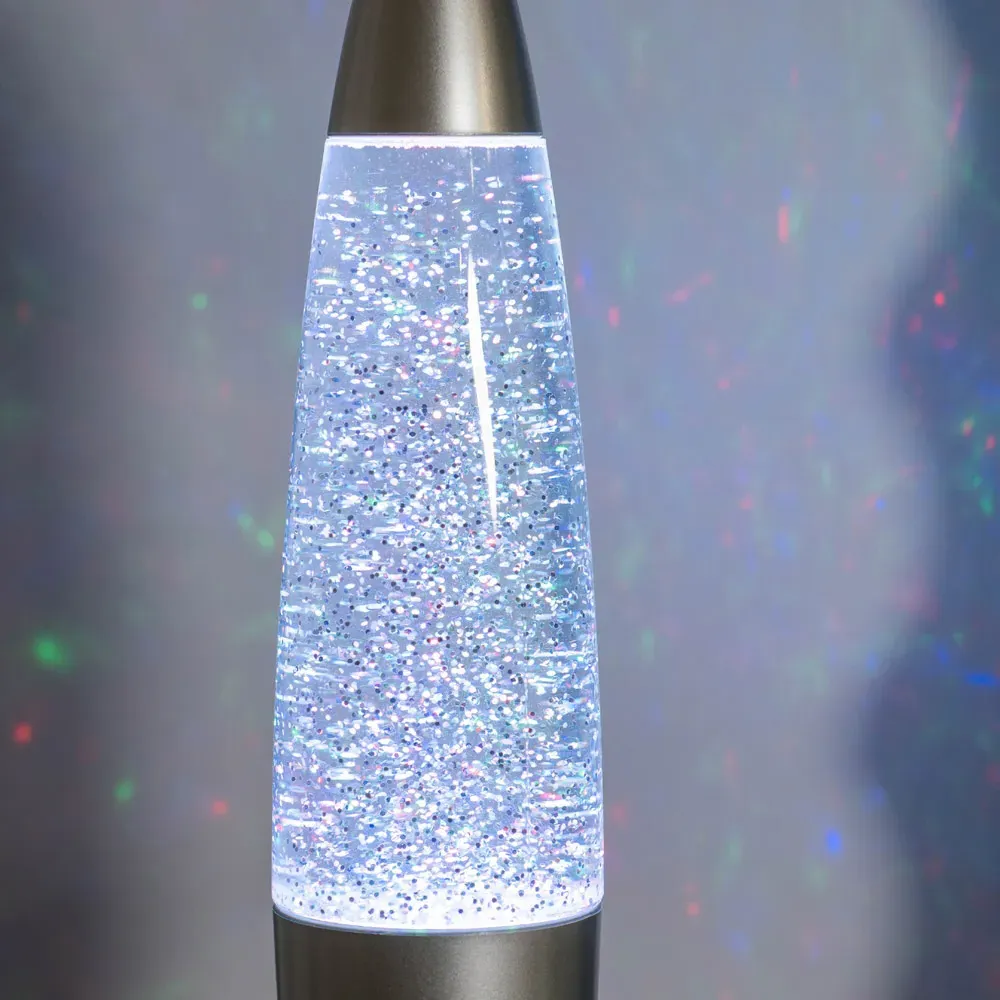 Rizzo RGB Glitter LED Table Lamp - Silver