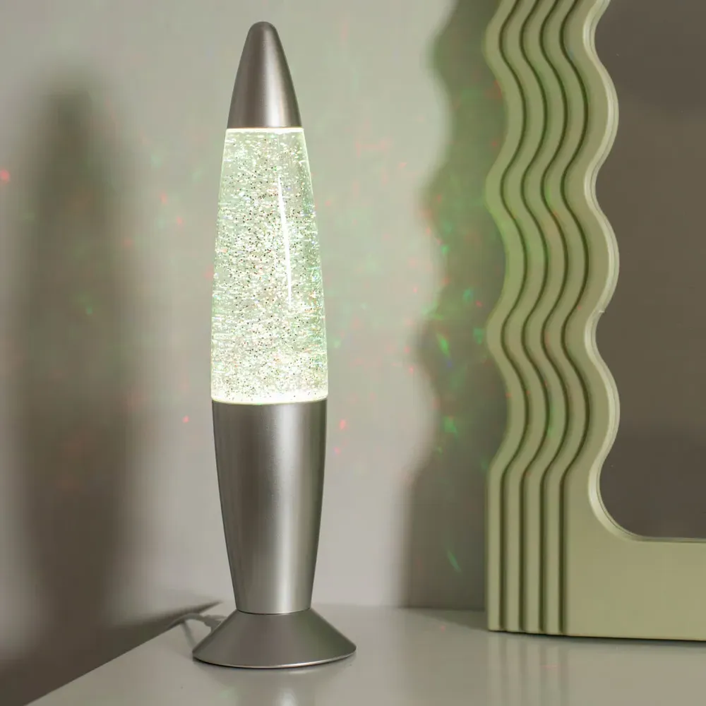 Rizzo RGB Glitter LED Table Lamp - Silver