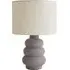 Rochelle Drum Shade Ceramic Table Lamp with Bulb - Grey, Linen