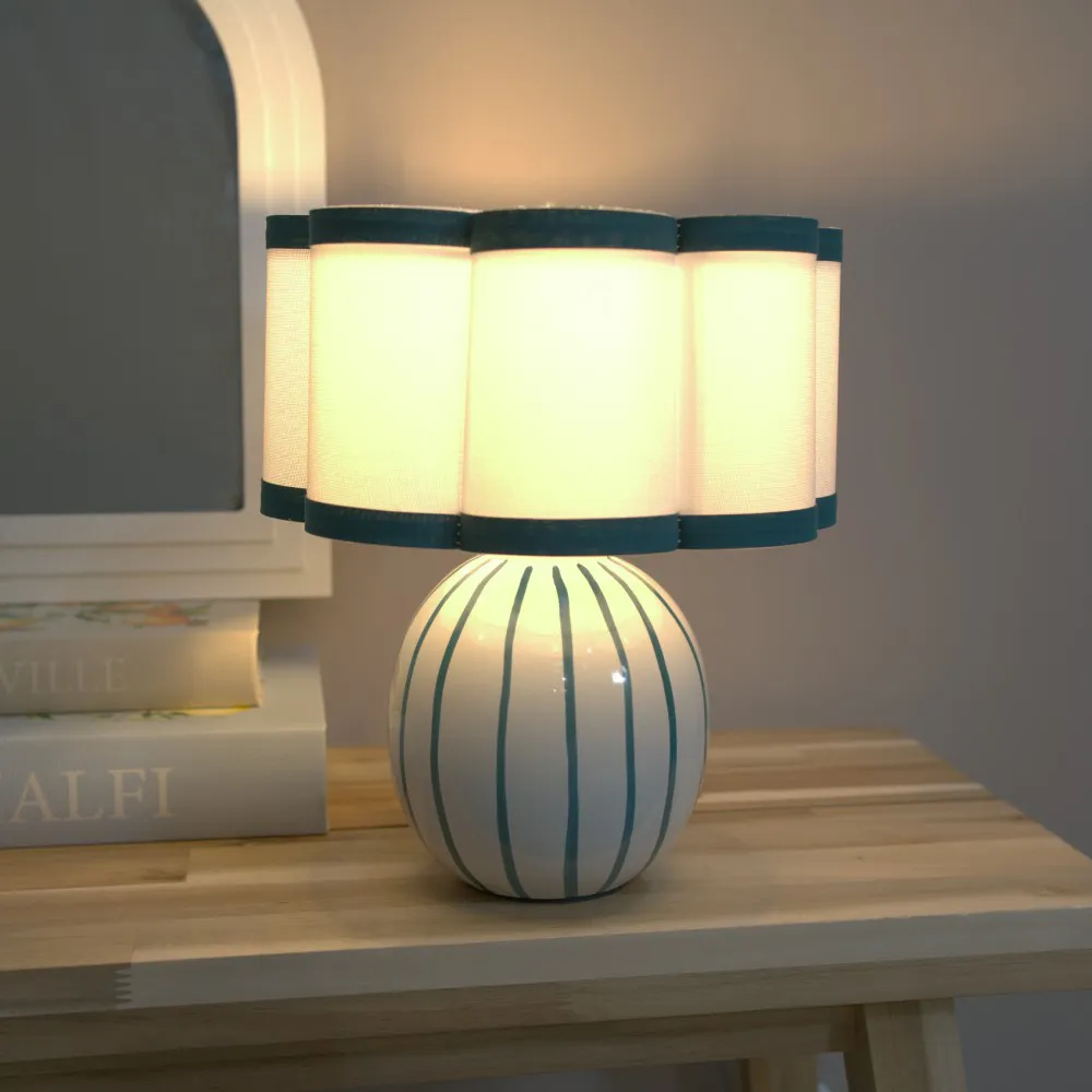Rohan Sphere LED Table Lamp - Teal, Ceramic