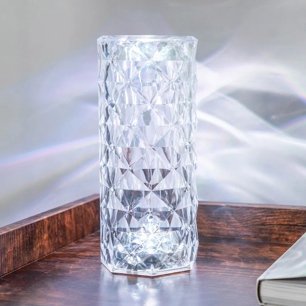 Rose RGB Crystal LED Table Lamp - Pink