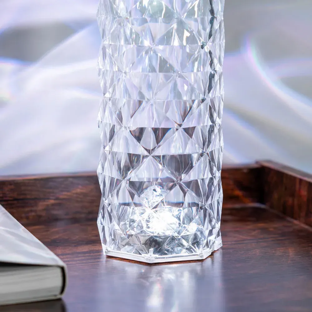 Rose RGB Crystal LED Table Lamp - Pink