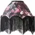 Rosette Scalloped Flamingo Fabric Lamp Shade with Tassels - Multi