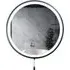 Round Battery Operated Mirror with Pull Switch - Black