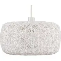 Round Pendant Shade - White, Rattan