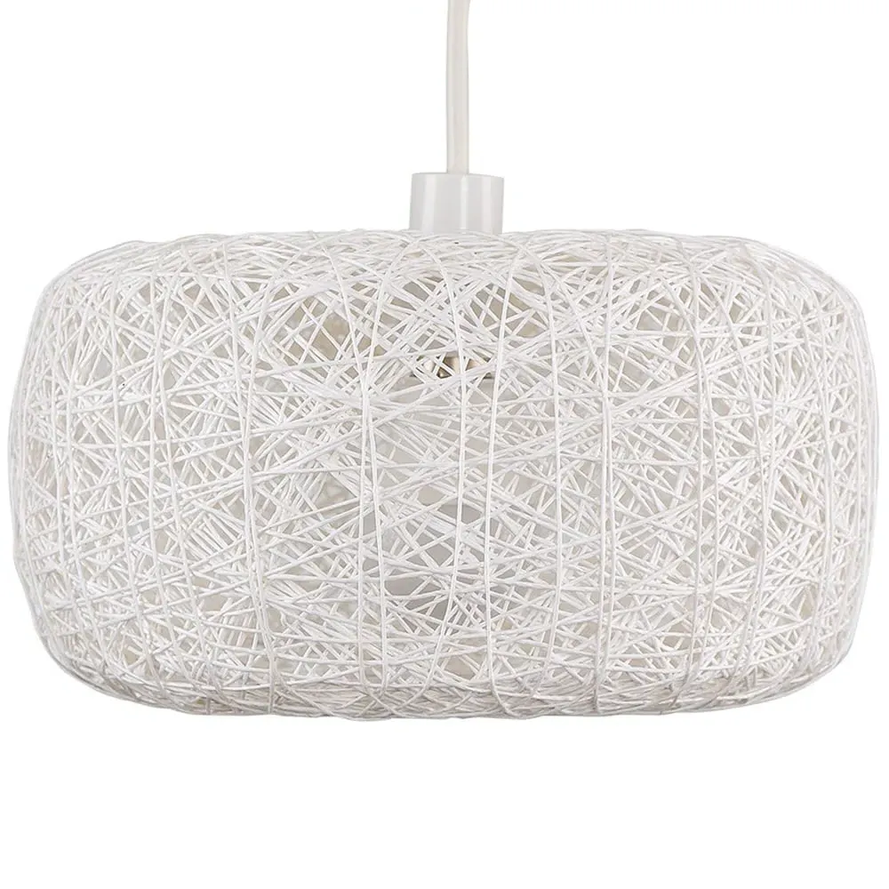 Round Pendant Shade - White, Rattan image