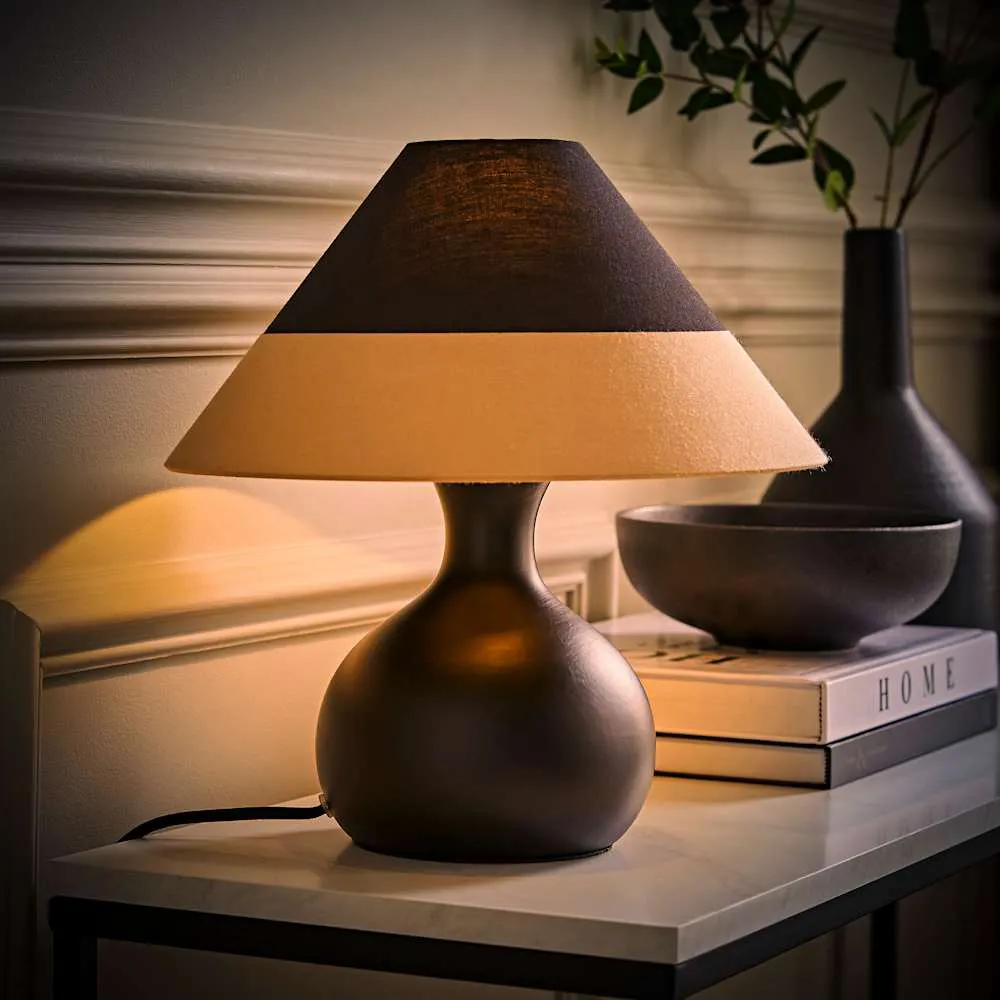Rupert Cone LED Table Lamp with Bulb - Black