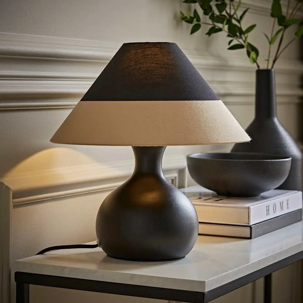 Rupert Cone LED Table Lamp with Bulb - Black