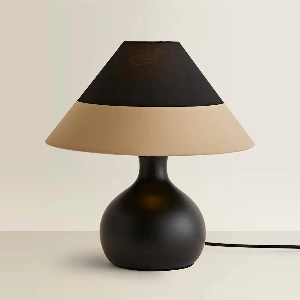 Rupert Cone LED Table Lamp with Bulb - Black