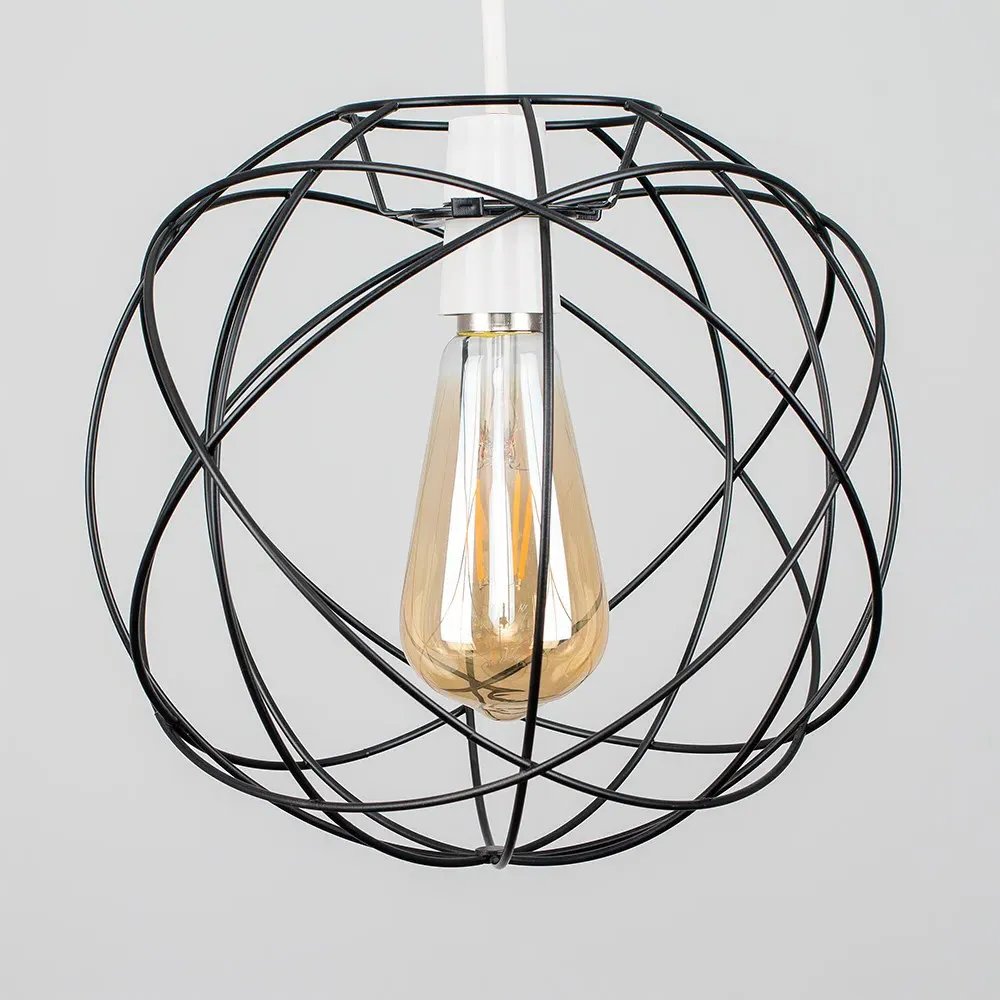 Rutherford Atom Pendant Lamp Shade - Black, Metal