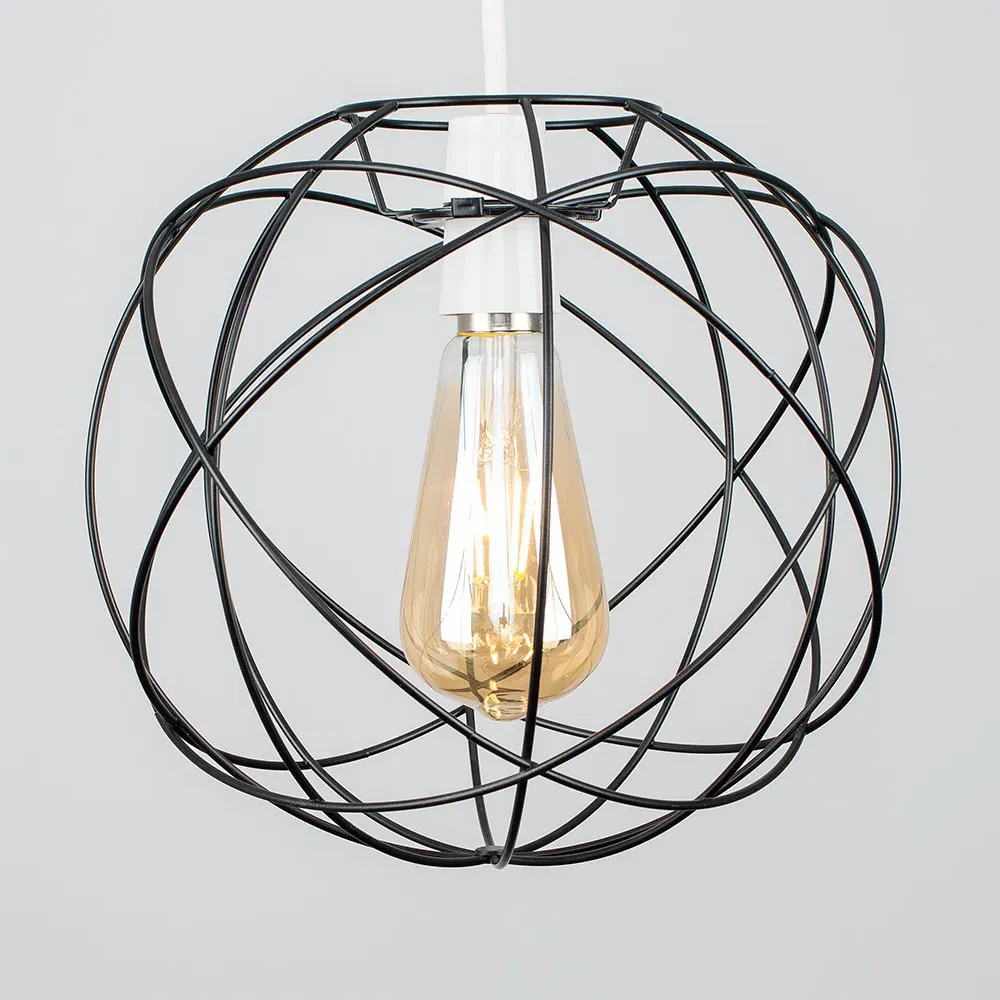 Rutherford Atom Pendant Lamp Shade - Black, Metal