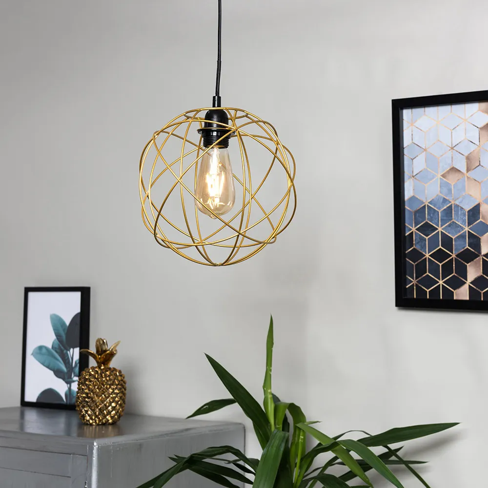 Rutherford Atom Pendant Lamp Shade - Gold, Metal