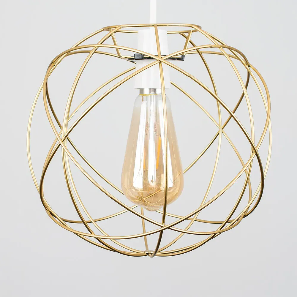 Rutherford Atom Pendant Lamp Shade - Gold, Metal