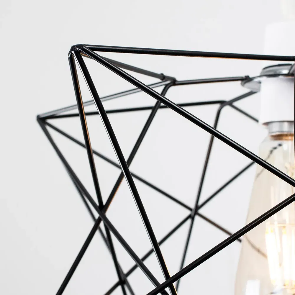 Sadira Star Pendant Lamp Shade - Black, Wire