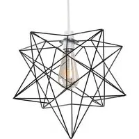 Sadira Star Pendant Lamp Shade - Black, Wire
