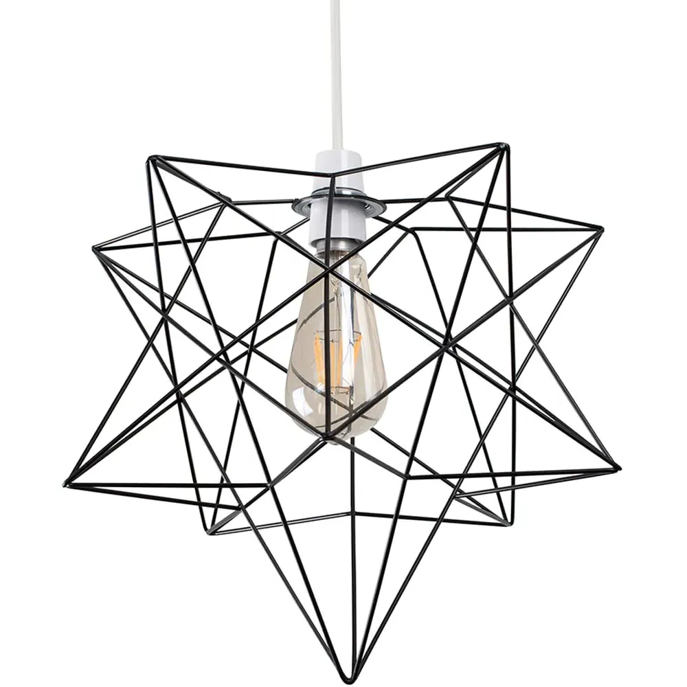 Sadira Star Pendant Lamp Shade - Black, Wire image