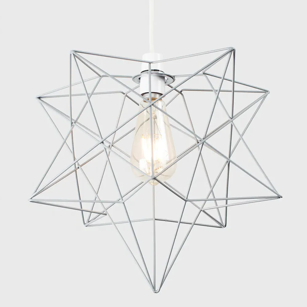 Sadira Star Pendant Lamp Shade - Grey, Wire