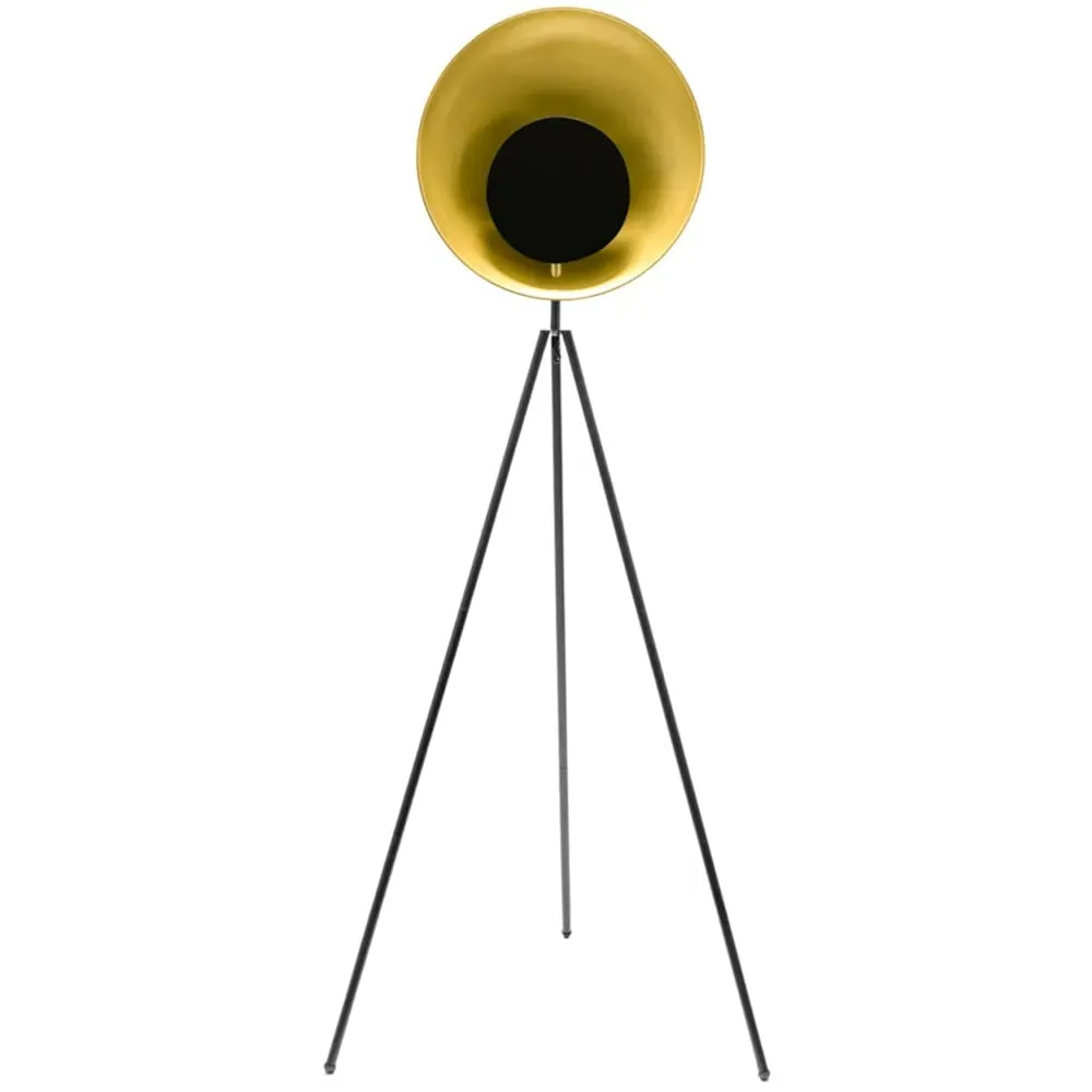 Saffy LED Floor Lamp with Two Disc Shade - Black