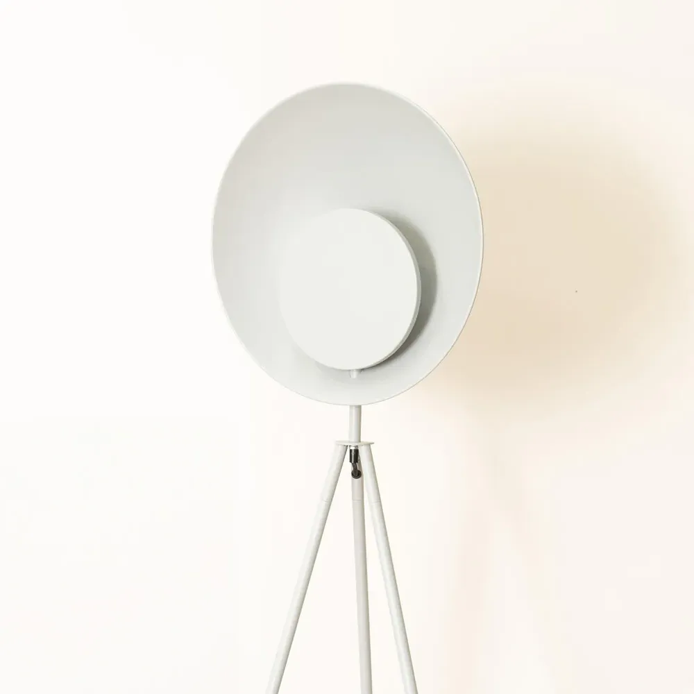 Saffy LED Floor Lamp with Two Disc Shade - Grey