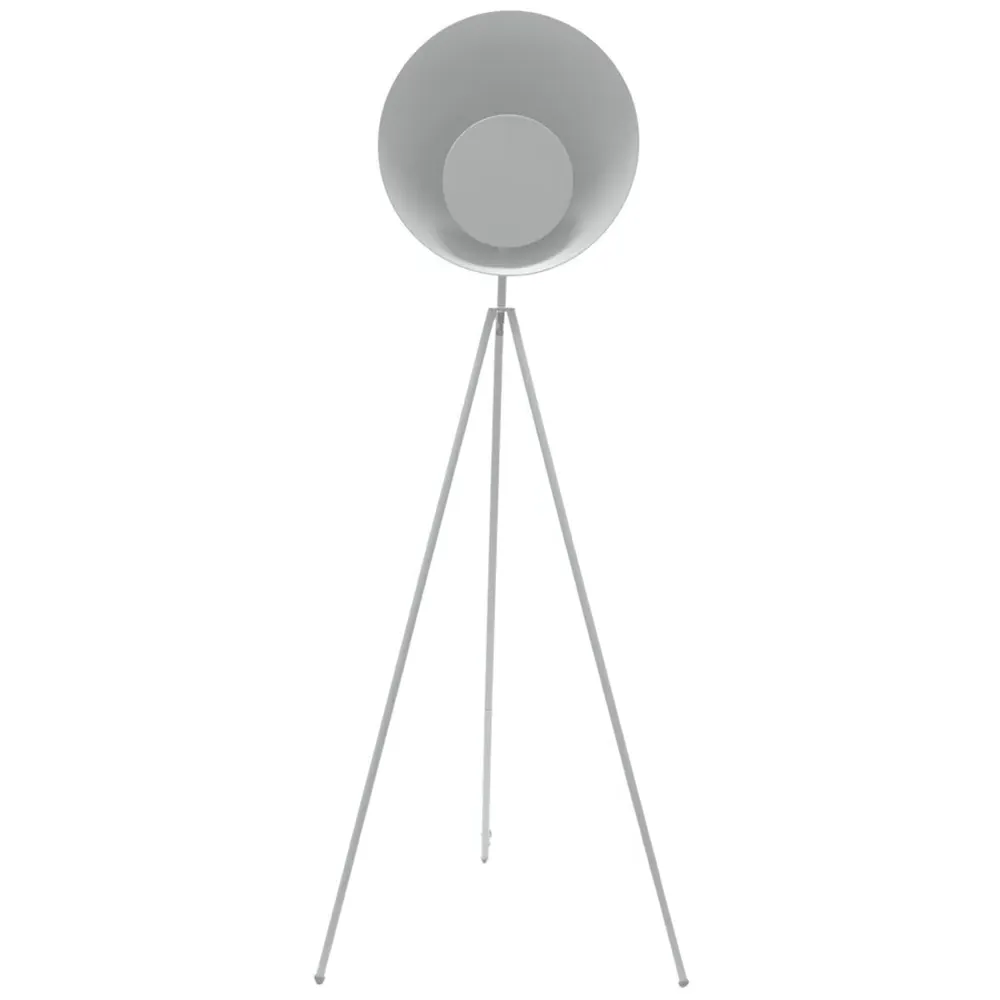 Saffy LED Floor Lamp with Two Disc Shade - Grey