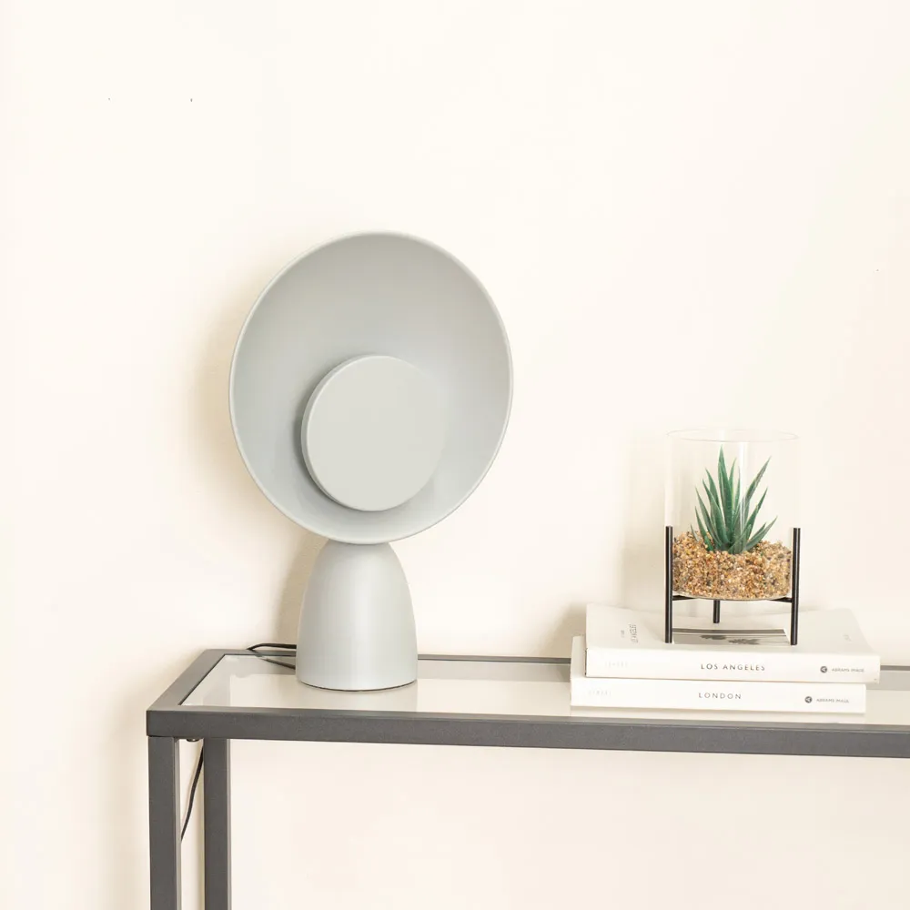 Saffy LED Table Lamp with Two Disc Shade - Grey