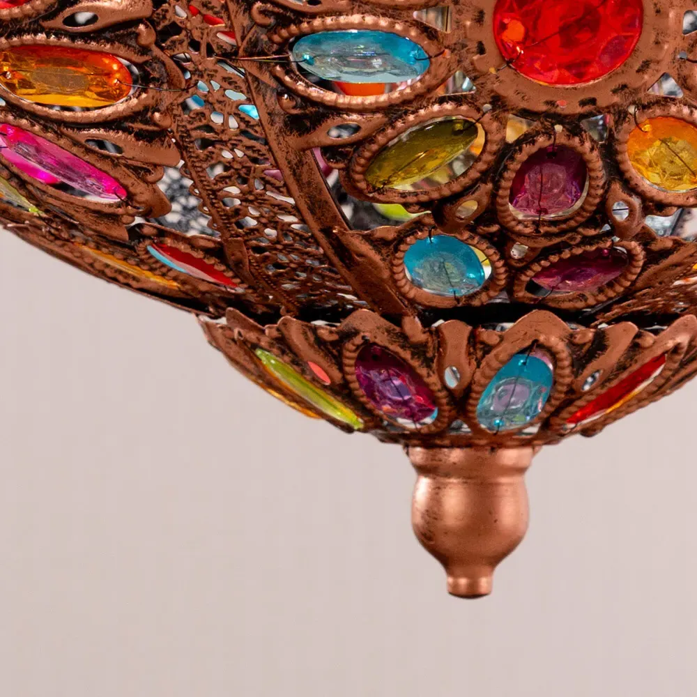 Samia Moroccan Uplighter Lamp Shade - Bronze, Multi